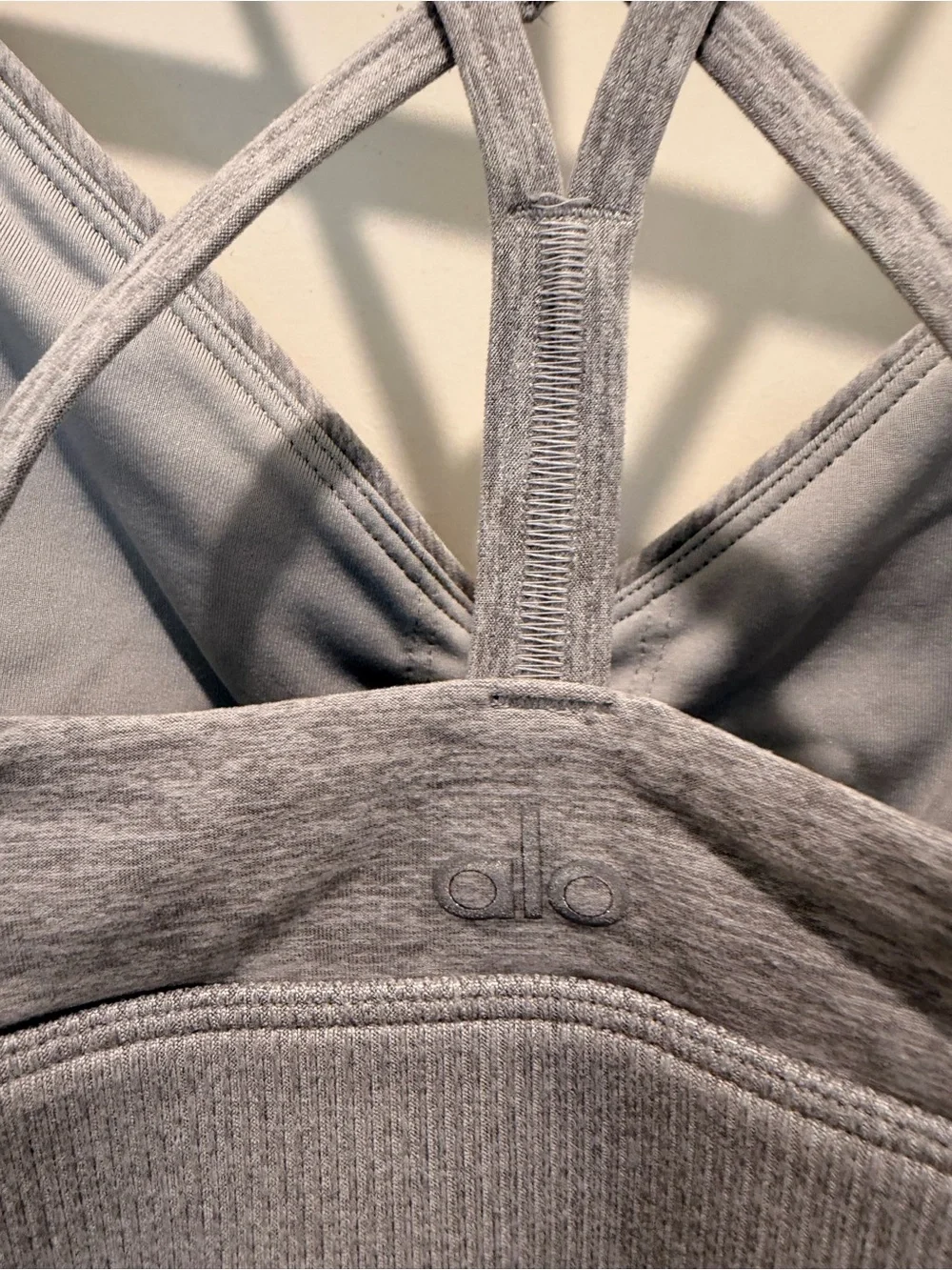 Alo Yoga Alosoft Lavish Sports Bra Heather Grey Size S